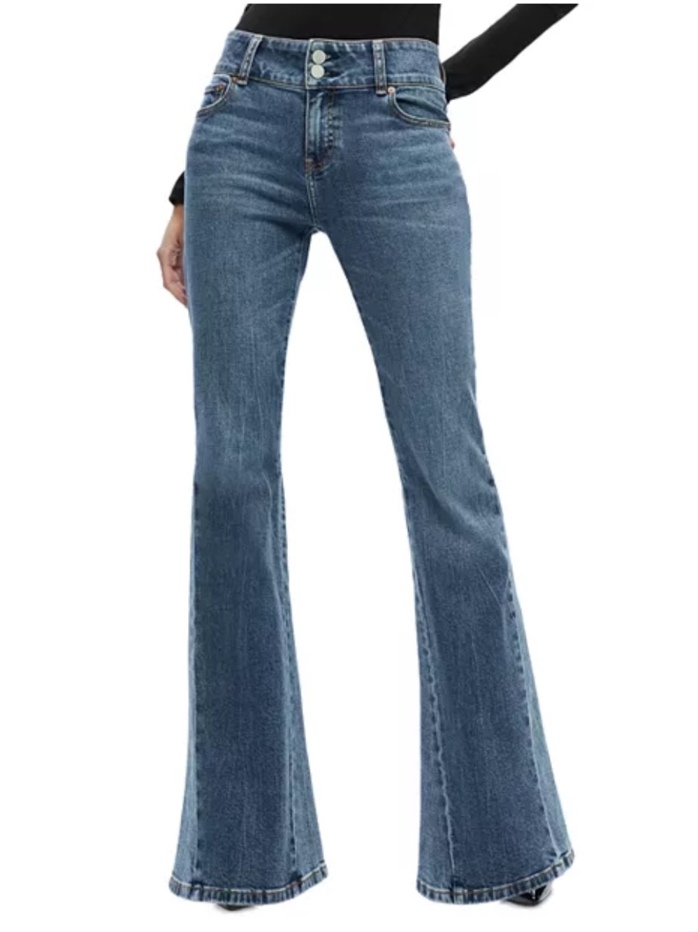 Alice + Olivia Stacey Godet Bell Flare Jeans Low Rise